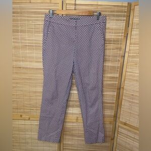 Donna Ricco NY blue red white geometric slacks pants woman’s size large